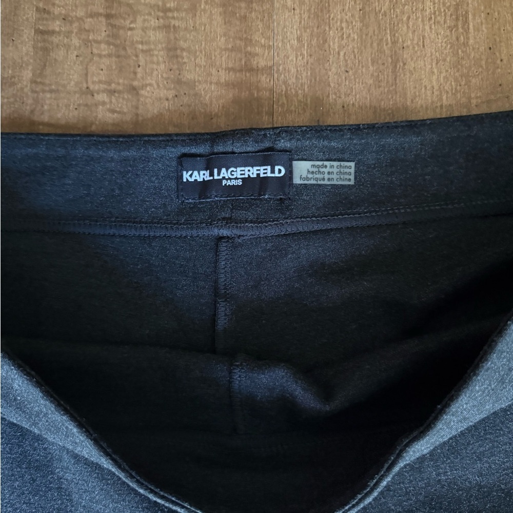Karl Lagerfeld Paris Leggings Womens Extra Large Charcoal Gray Pull-On - Picture 2 of 9
